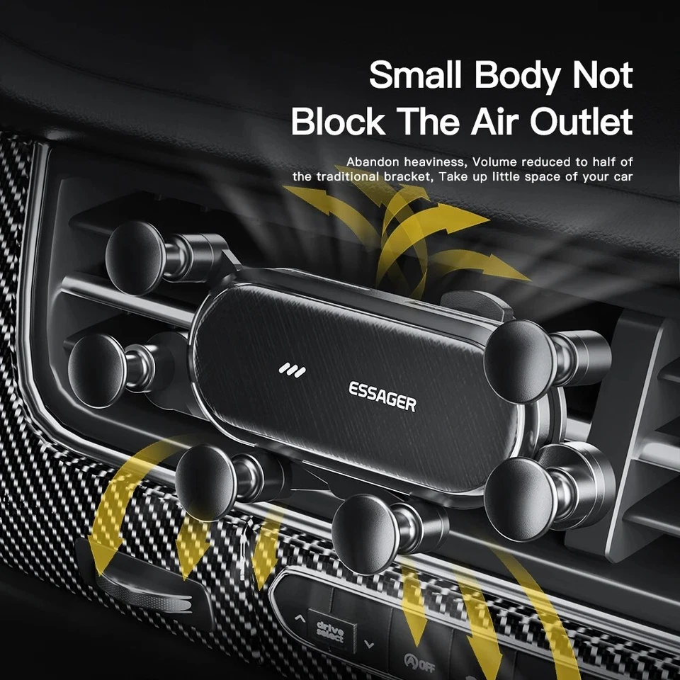 Car Phone Holder Gravity Air Vent Mount for iPhone Xiaomi Samsung Universal - Image 3 of 4