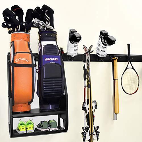 Wall Mount Golf Bag Organizer Extra Large Golfing Equipment and