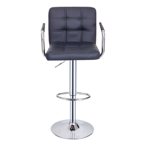 1/2pcs Faux Leather Bar Stools Breakfast Kitchen Chair Chrome Swivel Bar Stool - Picture 140 of 179