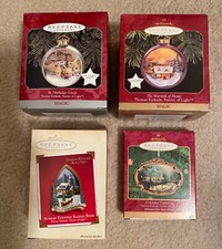 1997-2002 Hallmark Ornaments - Set of 4 from Thomas Kinkade-Painter of Light MIB