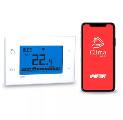 Vemer VE785700 Tuo Wi-Fi Lite Weiß Chronothermostat Wochenansicht Wandmontage