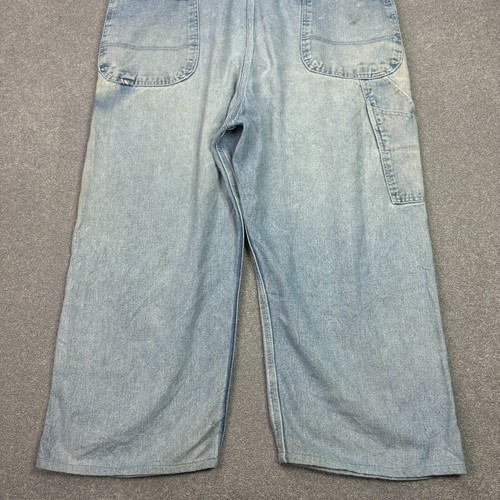 Dickies Dungarees Adult 40x25 Blue Bib Overalls Denim Work Wear Carpenter Mens* - Picture 12 of 13