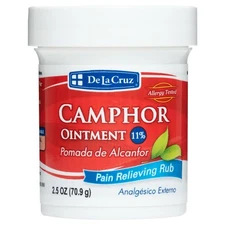 DE LA CRUZ 11% CAMPHOR OINTMENT PAIN RELIEVING RUB 2.5 OZ.  Exp. 11/2027