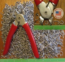 Hog Ringer Pliers  2,500 Pieces 1/2" Galvanized Blunt Hog Rings for Netting etc
