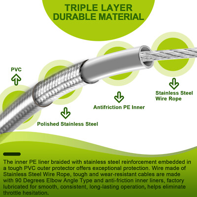 Barnett 48 In. Stainless Steel Idle Cable For Models W/Cruise Control 102 30 41002 10 For 2002 2007 Harley Davidson Electra Glide And 2002 2006 Harley Davidson Road King Motorcycles Dennis Kirk - Foto 4