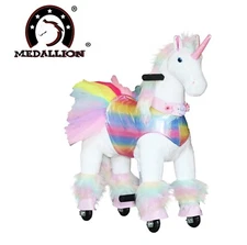 MEDALLION Walking Ride On Horse rocking Pony Small Rainbow Unicorn Age 3-6 Year
