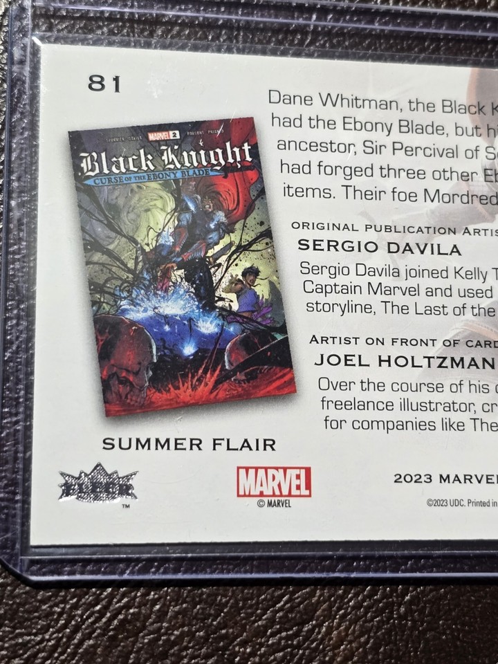 2023 Marvel Flair Summer Flair Green Parallel Numbered Card 81 Black