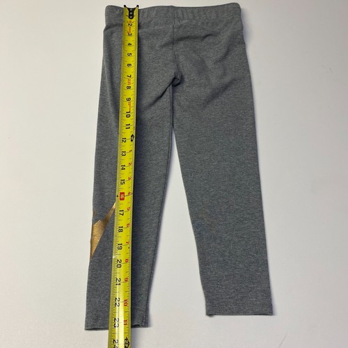 NIKE Gold Logo Leggings Girls Large 6X. Carbon Heather. Authentic BNWT - Picture 4 of 8