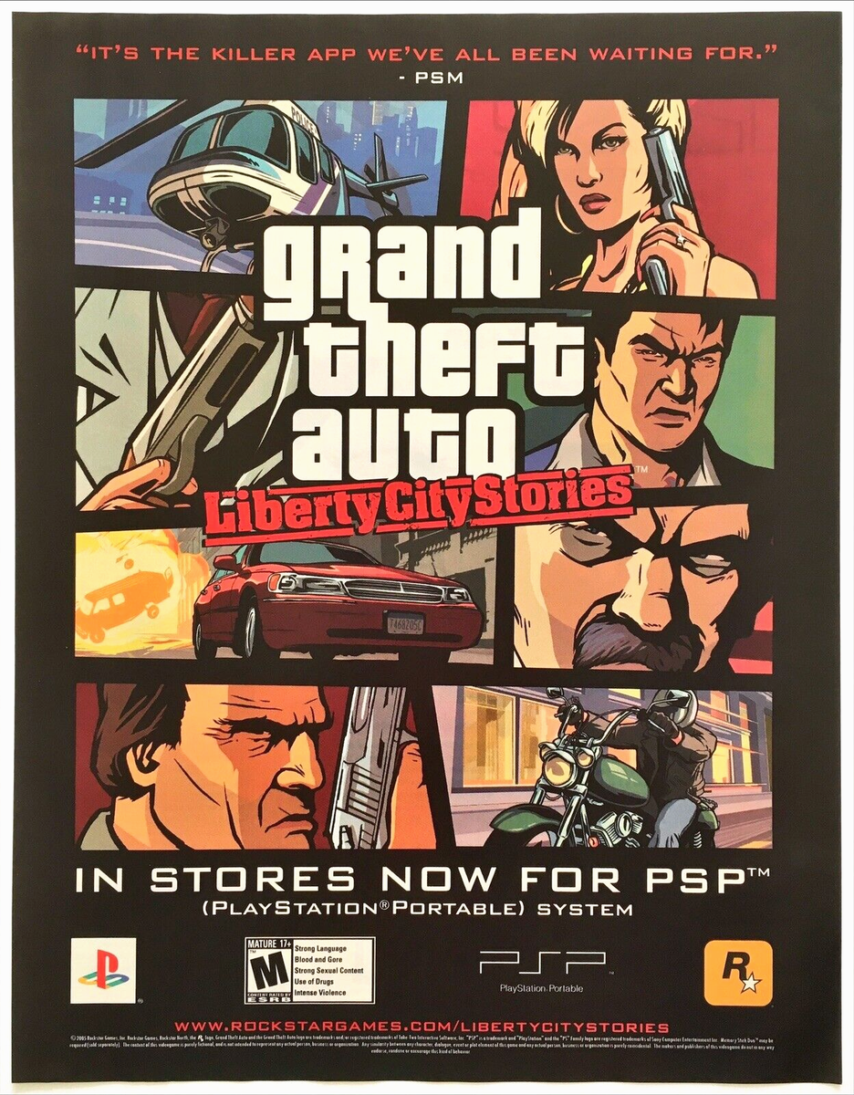 Print Ad 2005 Grand Theft Auto Liberty City Stories Original Promo