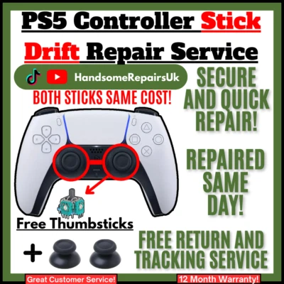 Playstation 5 Controller Stick Drift Analog Repair Fast Dispatch & Professional.