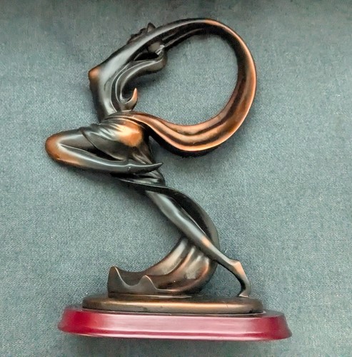 Herco Bronze Tone Dancing Girl Figurine Art Deco/Nouveau Style 11.75" - Picture 3 of 13