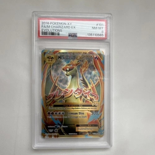 Pokémon M Charizard EX 101/108 Evolutions Ultra Rare Full Art Holo PSA 8