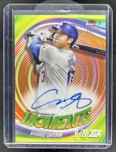 2025 Topps Finest Shohei Ohtani Moments Auto Orange Refractor #/25 Dodgers