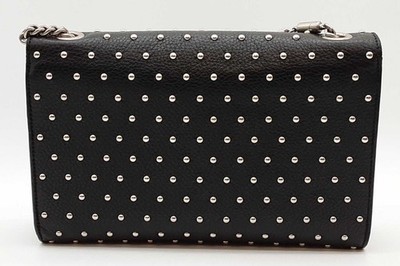 Gucci Miss Bamboo Studded Black Leather Crossbody Bag Eb0326ixzde
