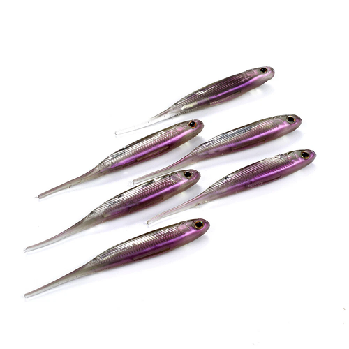 6pcs Soft Plastic Fishing Lure Minnow Silicone Wiggle Swimming Tail Bass 8cm/3g - Picture 15 of 20