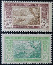 TIMBRES des COLONIES FRANÇAISES - CÔTE D'IVOIRE N°62/63 NEUF ** MNH (lire)