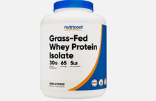 Nutricost Grass-Fed Whey Protein Isolate (Unflavored) 5LBS 15.60 per gallon