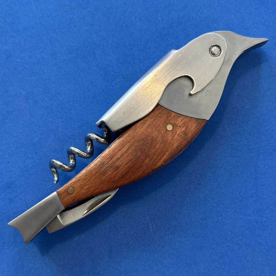 KIKKERLAND 优质木质蜂鸟服务员开瓶器葡萄酒钥匙开启器 — 第 2/3 张图片