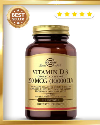 Solgar Vitamin D3 Cholecalciferol 250 mcg 10000 IU 120 Softgels