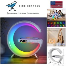 Bluetooth Speaker Lamp with Wireless Charging RGB Night Light Alarm Clock