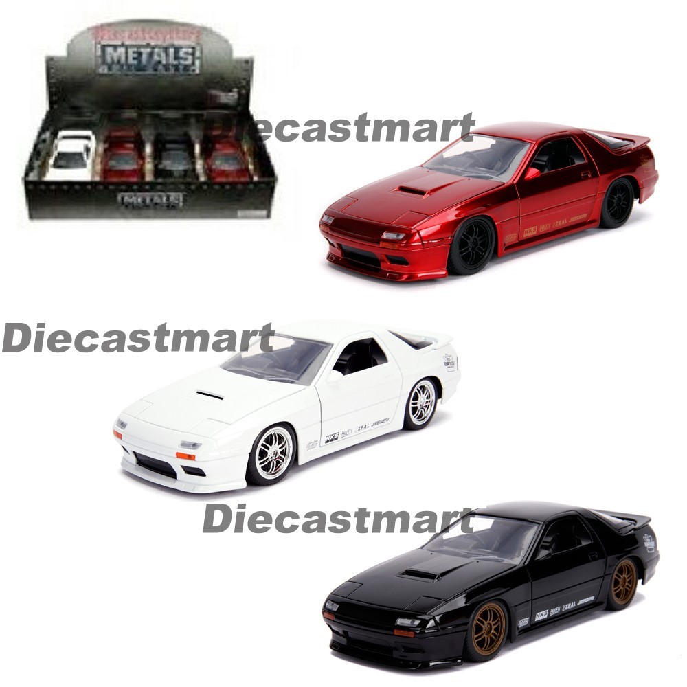 Jada 1:24 JDM Tuners 1985 MAZDA RX-7 FC Glossy Black/White /Red