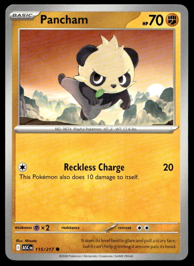 PANCHAM 115/217 COMMON ASCENDED HEROES POKEMON NM/M