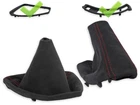 FOR BMW E90 LHD GEAR SHIFT BOOT + HANDBRAKE GAITER ALCANTARA s.RED + FRAMES