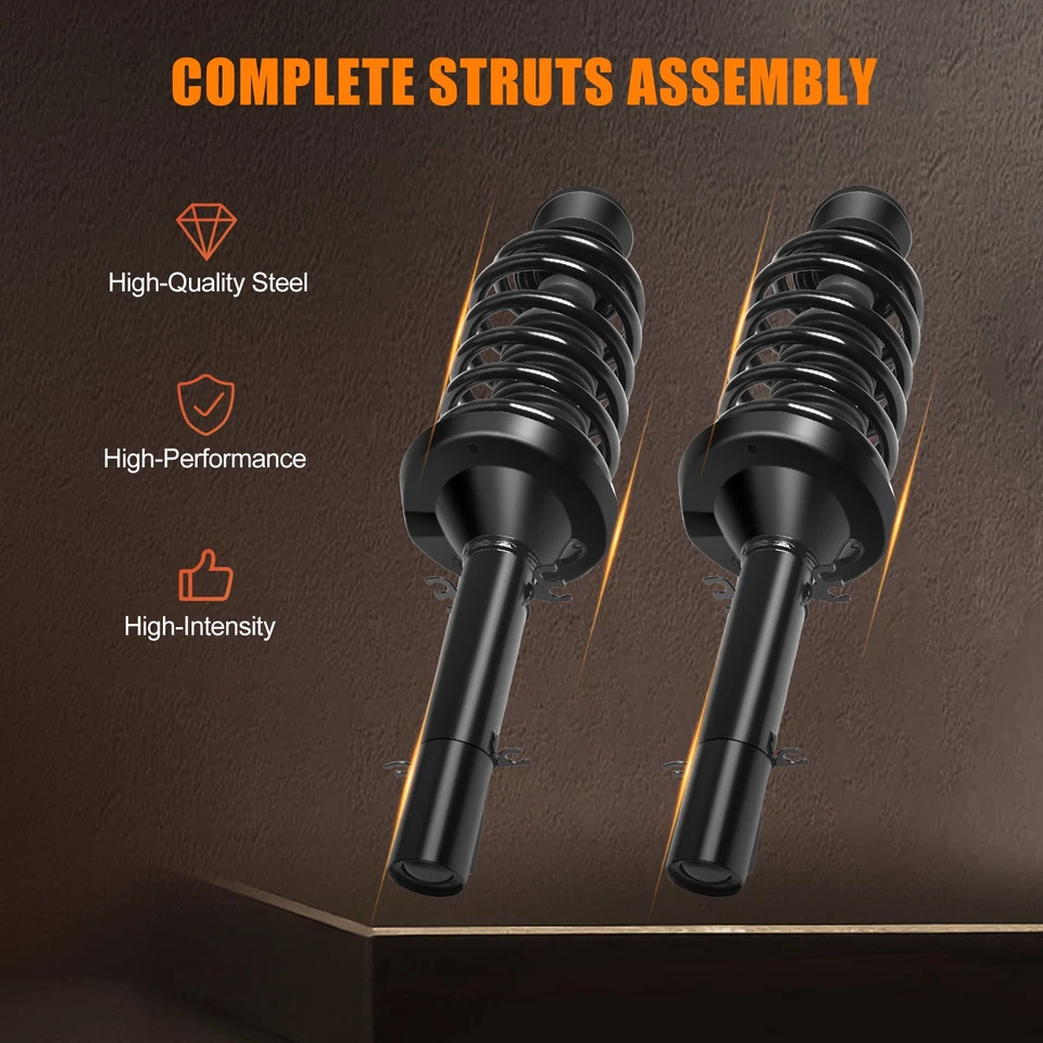 Front Complete Shocks Struts Coil Springs For 2007-2009 Volkswagen Golf City - Image 2 of 4