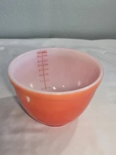Vintage Mckee Glasbake Orange Milk Glass Measuring Bowl 6" Wide