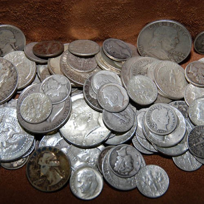 #ad 90% SILVER 1 2 OUNCE USA COINS LOT HALF DOLLARS QUARTERS DIMES OUT OF CIRC MIX $37.40