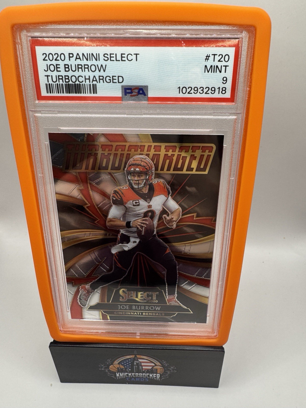 2020 Panini Select Turbocharged Joe Burrow #T20 (RC) PSA 9 Cincinnatti Bengals