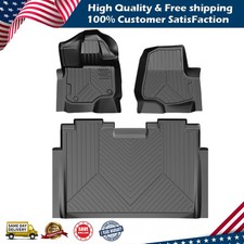 Tpe Floor Mats Fit For 2015-2025 Ford F150f-150 Supercrew Cab All Weather Liner