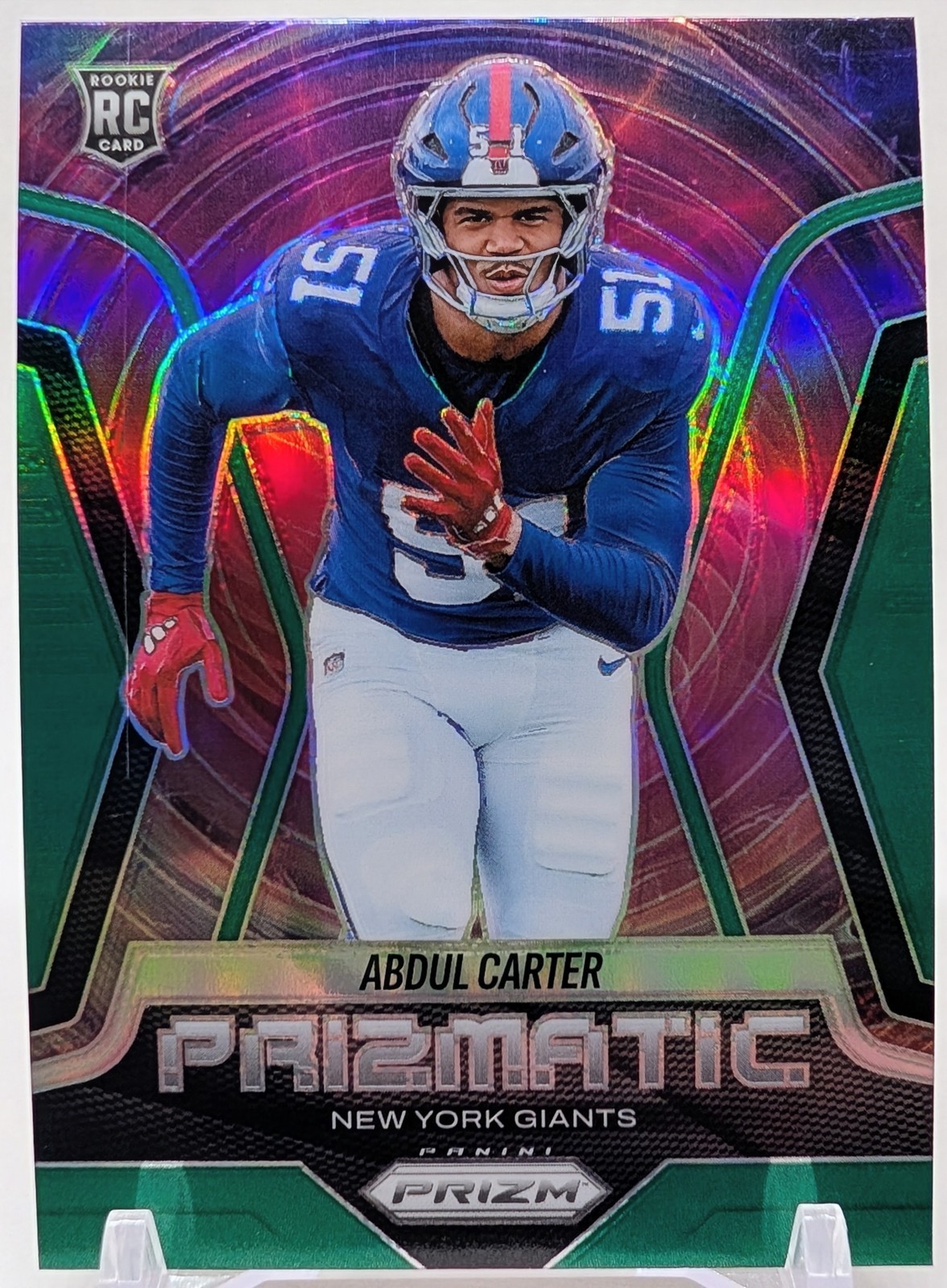 2025 Panini Prizm Football - Abdul Carter Card 10 Rookie Prizmatic Green