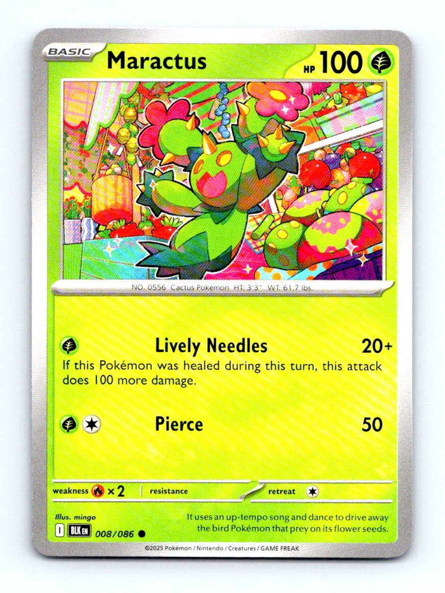 #8 2025 Pokemon Black Bolt * Maractus BASE