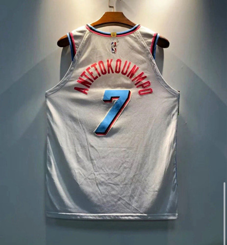 Nike Miami Heat Giannis Antetokounmpo #7 White NBA Basketball Jersey