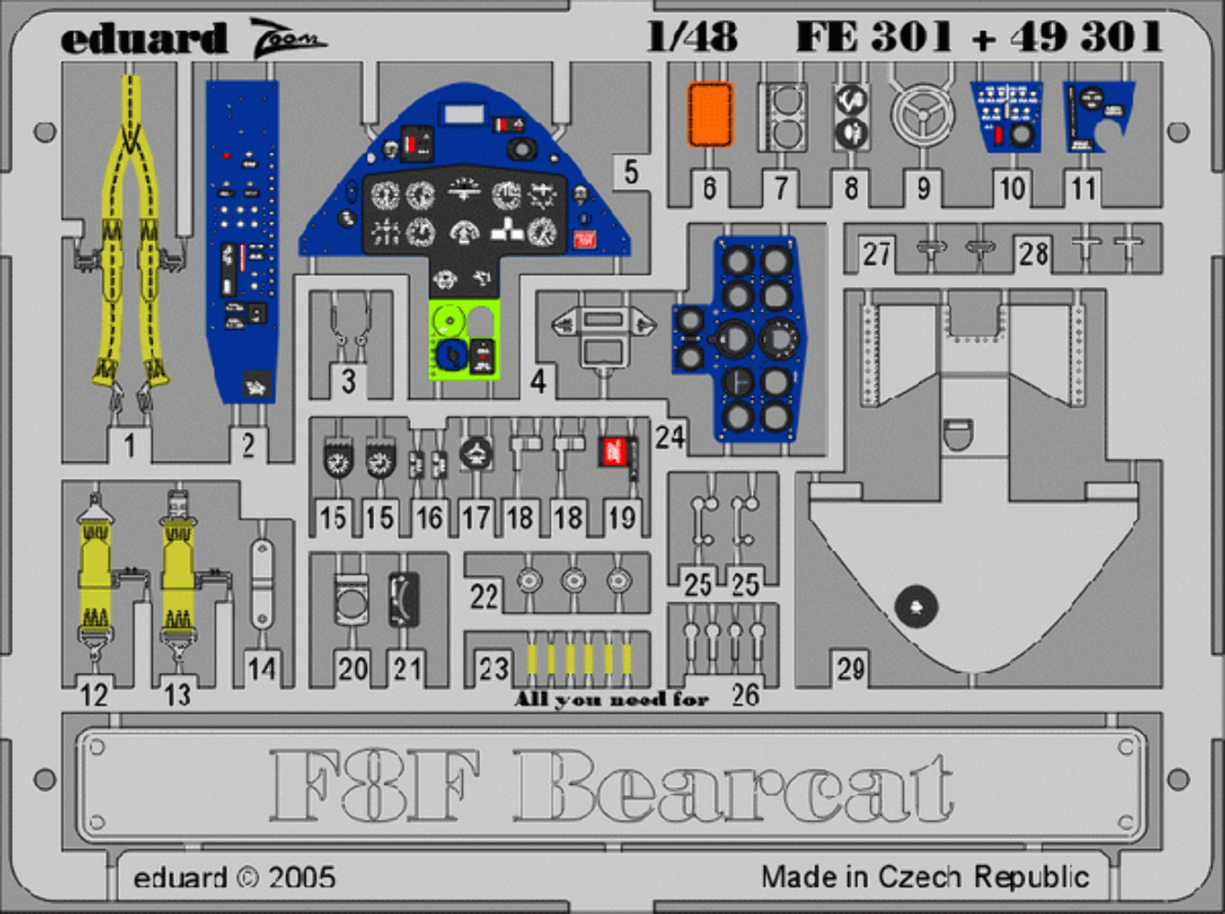 Eduard FE301 1:48 F8F Bearcat to be used with Academy