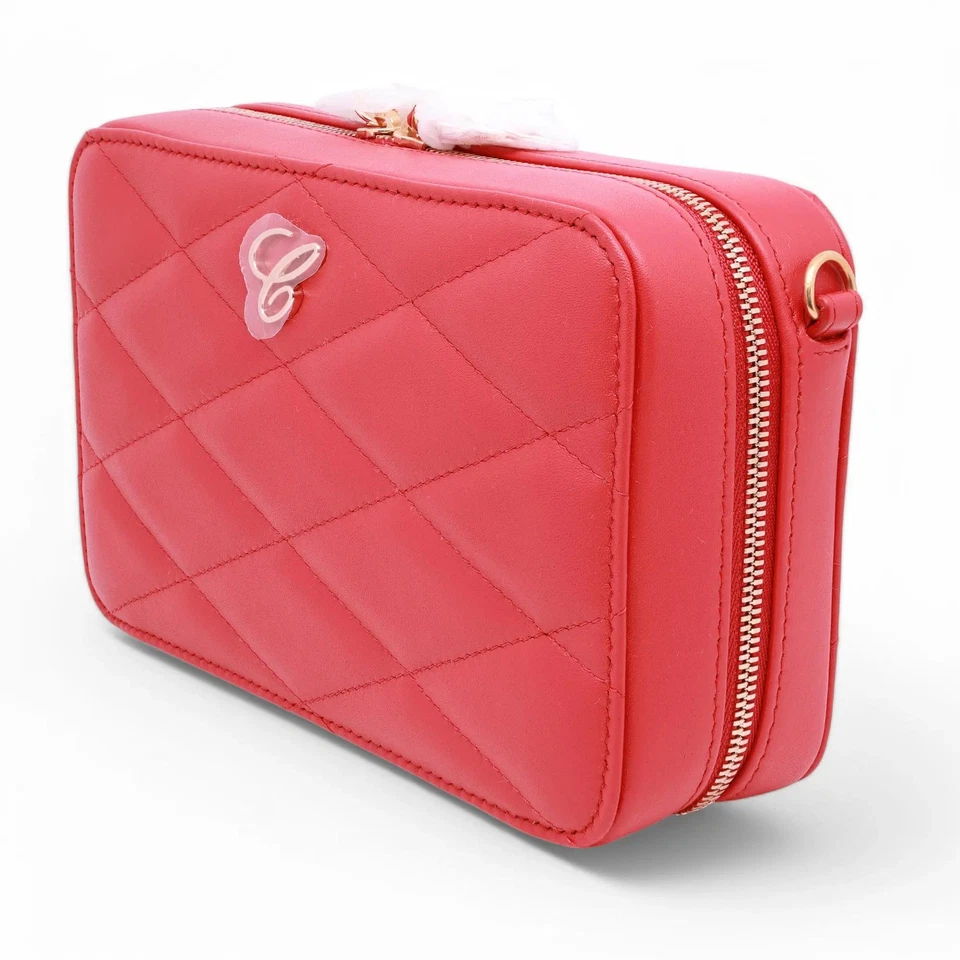 Bolso Chopard Happy Hearts Rojo Acolchado Cuero Mini Cadena 95000-1182 Foto 2 de 4