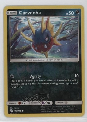 Carvanha Pokémon Sun & Moon Cosmic Eclipse #132