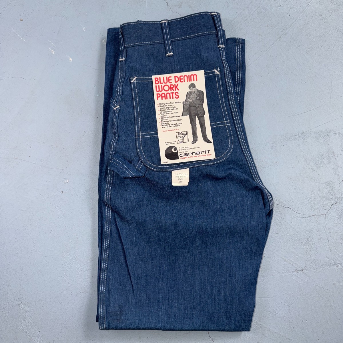 Carhartt VTG 70s Blue Denim Work Pants Jeans Carpenter 30x32 USA 