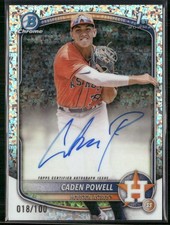 2025 Bowman Chrome #CPA-CPO Caden Powell Prospect Autographs Mini-Diamond #/100
