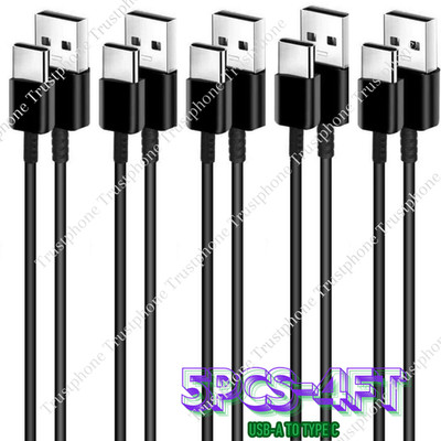 5 Pack USB C Type C Cable Fast Charging Cord For Samsung Android Charger Cord