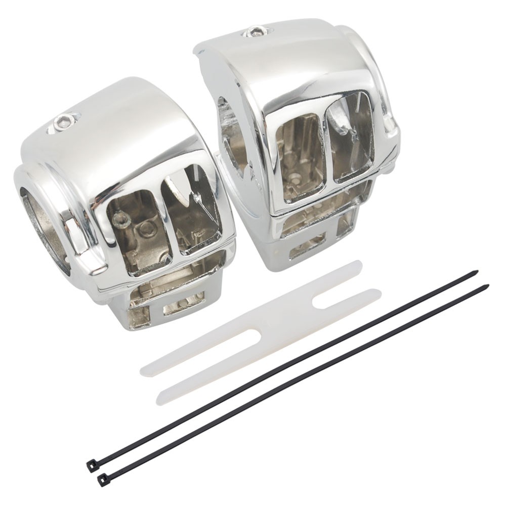 Chrome Handlebar Hand Control Switch Housing Cover Kit For Harley Touring 96-13
