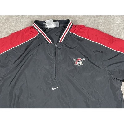 Vintage Nike Team MLB Pittsburgh Pirates Quarter Zip Windbreaker Jacket Black XL