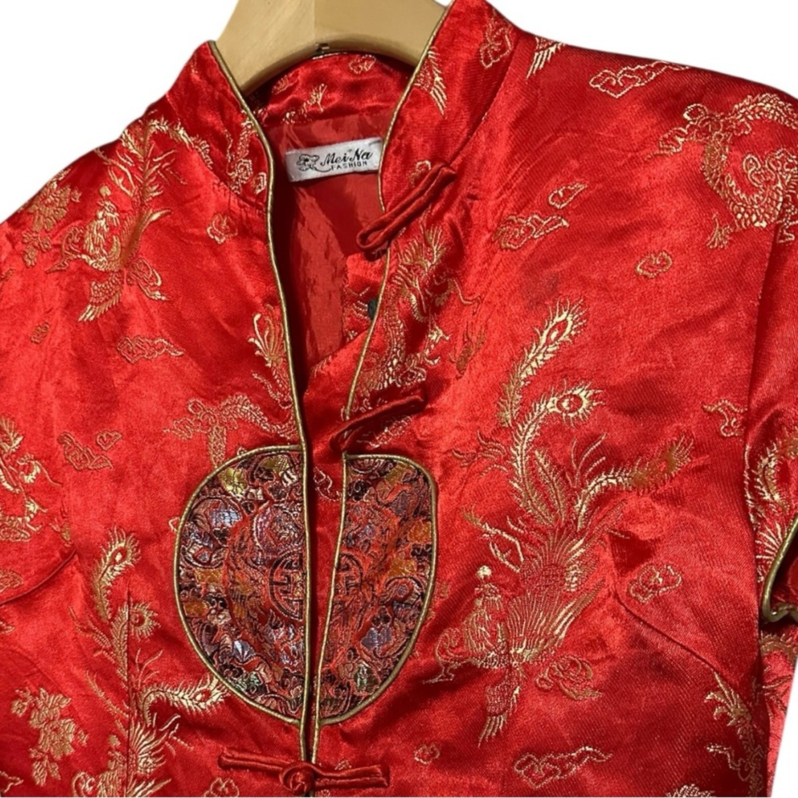 Mei Na Fashion Vintage Women’s XS S Red Asian Tra… - image 4