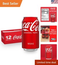 Coca-Cola 12 Fl Oz Cans - Classic Refreshment, Caffeine for Daily Enjoyment