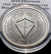 Ethereum BU 1 oz .999 Silver Shield 2018 Minimintage w/ COA Silver 1 Oz