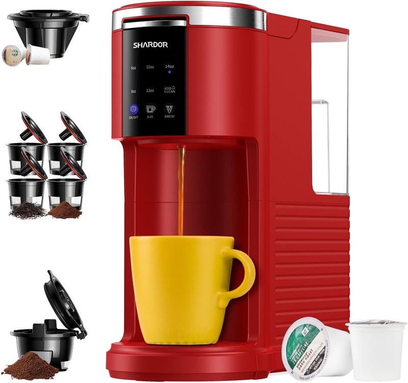 SHARDOR K Cup Coffee Maker, 3 in 1 Single Serve Coffee Maker for Pods & Ground