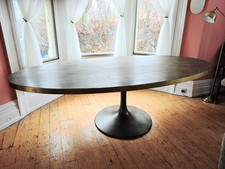 Oval Dining Table Central Pedestal Barker and Stonehouse Talula Light Burnt Wood