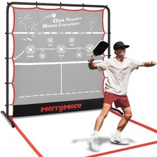 MerryMove Pickleball Rebounder Practice Net: 6FT 6Ft Height Only , Black Red