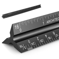 12" Architectural Scale Ruler Aluminum Architect Scale Triangular Scale Ruler...